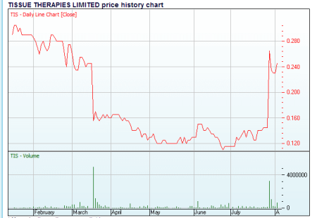 Tissue Therapies Share price 2013