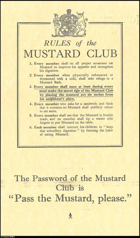 Rules of The Mustard Club